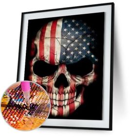 American skull diamond painting