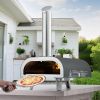 12' Outdoor Pizza Oven Portable Wood Pellet Pizza Oven Iron Spray Camping