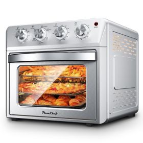 27.5QT 6-in-1 Air Fryer Toaster Oven, 6-Slice, Countertop Convection Oven, Air Frying, Baking, Roasting, Broiling & Grilling, 1600W, Sliver, Amaz
