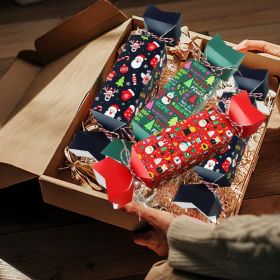 12 Pcs Christmas Candy Shaped Treat Boxes Santa Claus Snowman Christmas Tree Paper Gift Boxes Candy Storage Boxes Packing Boxes Decoration For Ch (Option: W13699767)