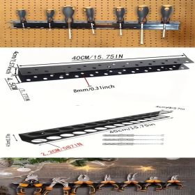 Heavy-Gauge Metal Wall Tool Panel With Mounting Kit - Workshop Organizer For Pliers/Screwdrivers, Wall Storage System Heavy-Gauge Steel Wall Tool (Option: 2pcsstyleAB)