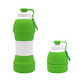 Silicone folding water bottle (Option: green)