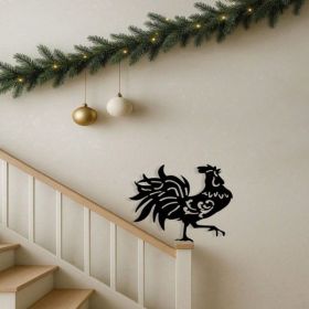 CIFbuy Retro Black Rooster Wall Decorant Weatherproof Metal Home Decoration Suitable For Both Indoor And Outdoor Use (Pick-up Available At TikTok (Option: defaulttitle)