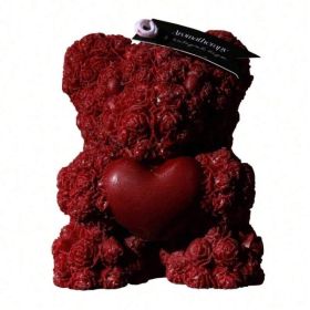 Premium Quality Soothing Fragrance Aromatherapy Candles. Romantic Handmade Rose-Shaped Sculptures, Perfect For Home Party Ambiance Creation & Hea (Option: Rose Bear)