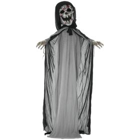 74" Life Size Outdoor Halloween Decorations Skeleton Witch, Animated Prop Animatronic Decor with Sound and Motion Activated, Light Up Eyes and C (Option: Grey-480x240x350 mm)