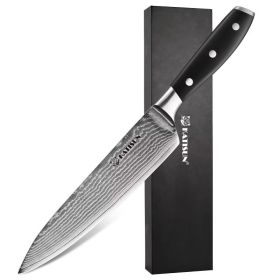 In Stock 8-inch Premium Damascus Steel 67-layer Kitchen Chef Sashimi Knife With ABS Handle, Three Rivets, Gift Box (Option: 8inch)