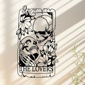 CIFbuy Gothic Aluminum Skeleton Lovers Tarot Wall Art Dark Themed Home Decor Holiday Gift(TikTok, Temu Pick-up Service) (Option: defaulttitle)