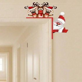 CIFbuy Waterproof Reindeer Christmas Door Decor Outdoor Indoor Holiday Home Decoration(TikTok, Temu Pick-up Service) (Option: defaulttitle)